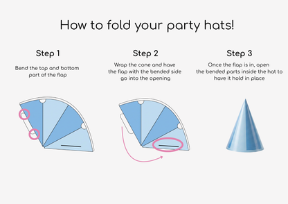 Pastel Blue Mini DIY Party Hat (x8)