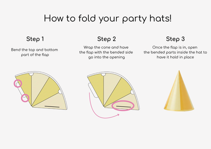 Pastel Yellow Mini DIY Party Hat (x8)