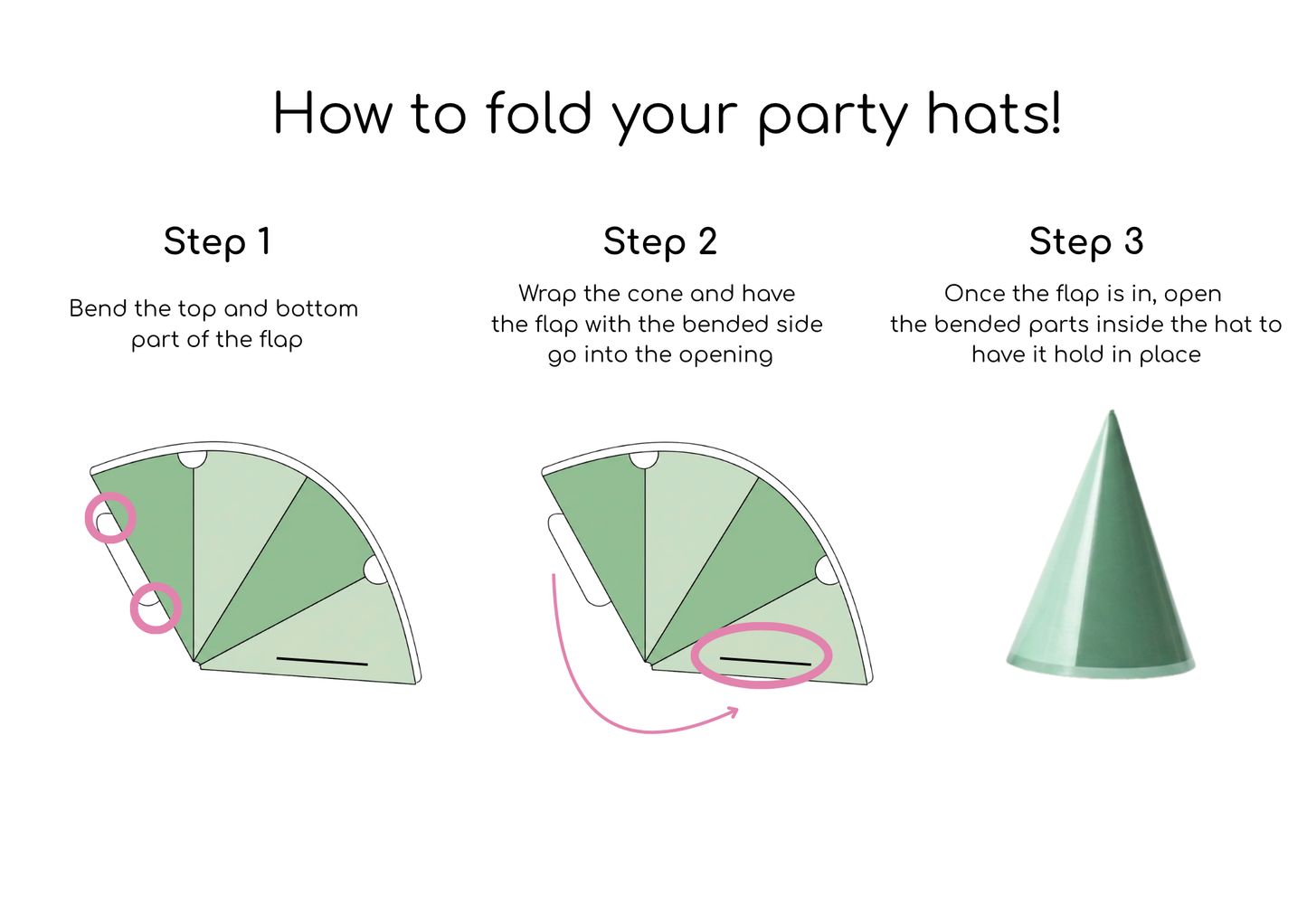 Assorted Pastel Mini DIY Party Hat (x8)