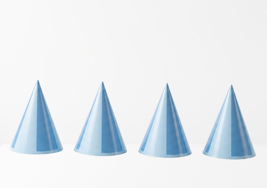 Pastel Blue Mini DIY Party Hat (x8)